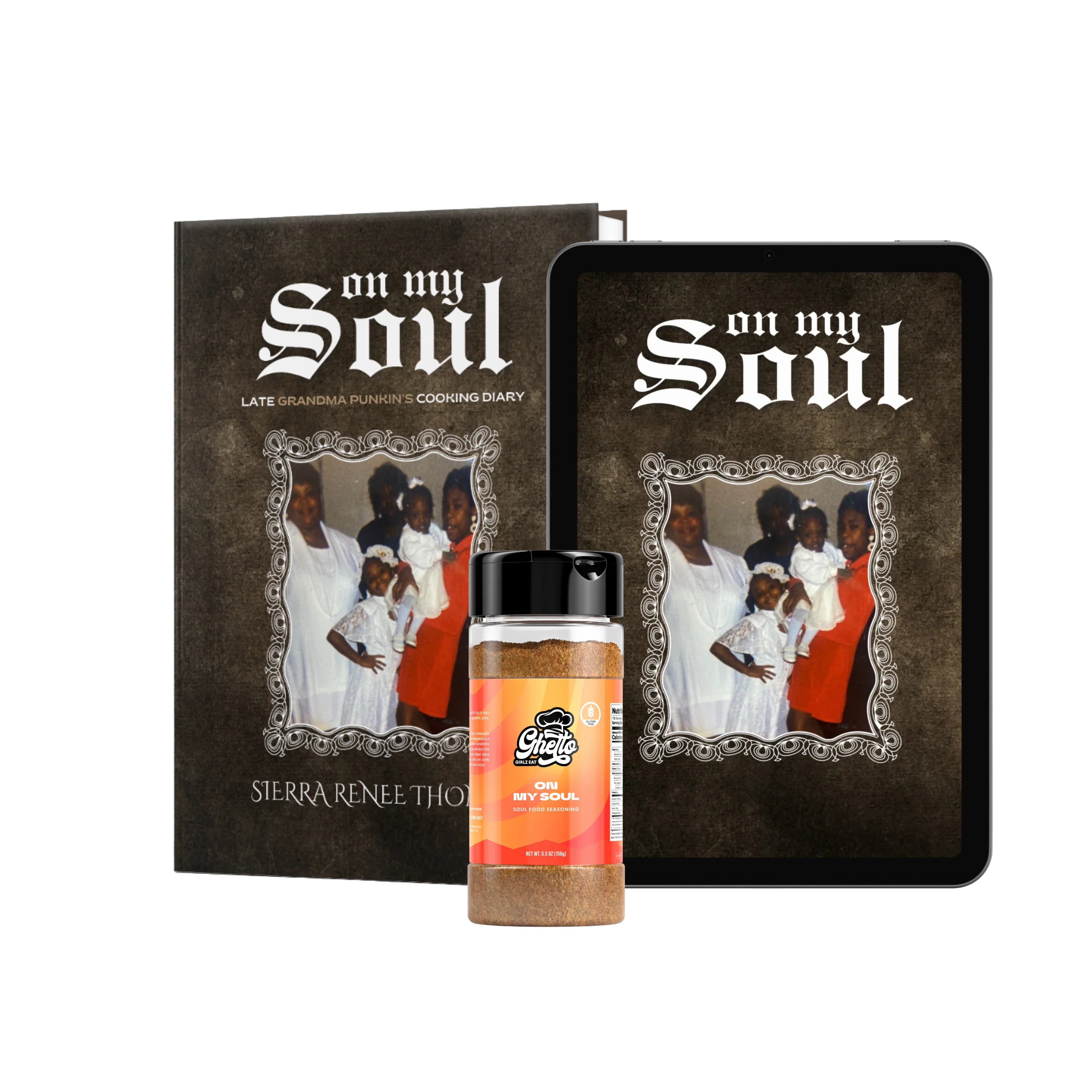 On My Soul Cookbook (Hardcover + Digital) + On My Soul Seasoning Bundle
