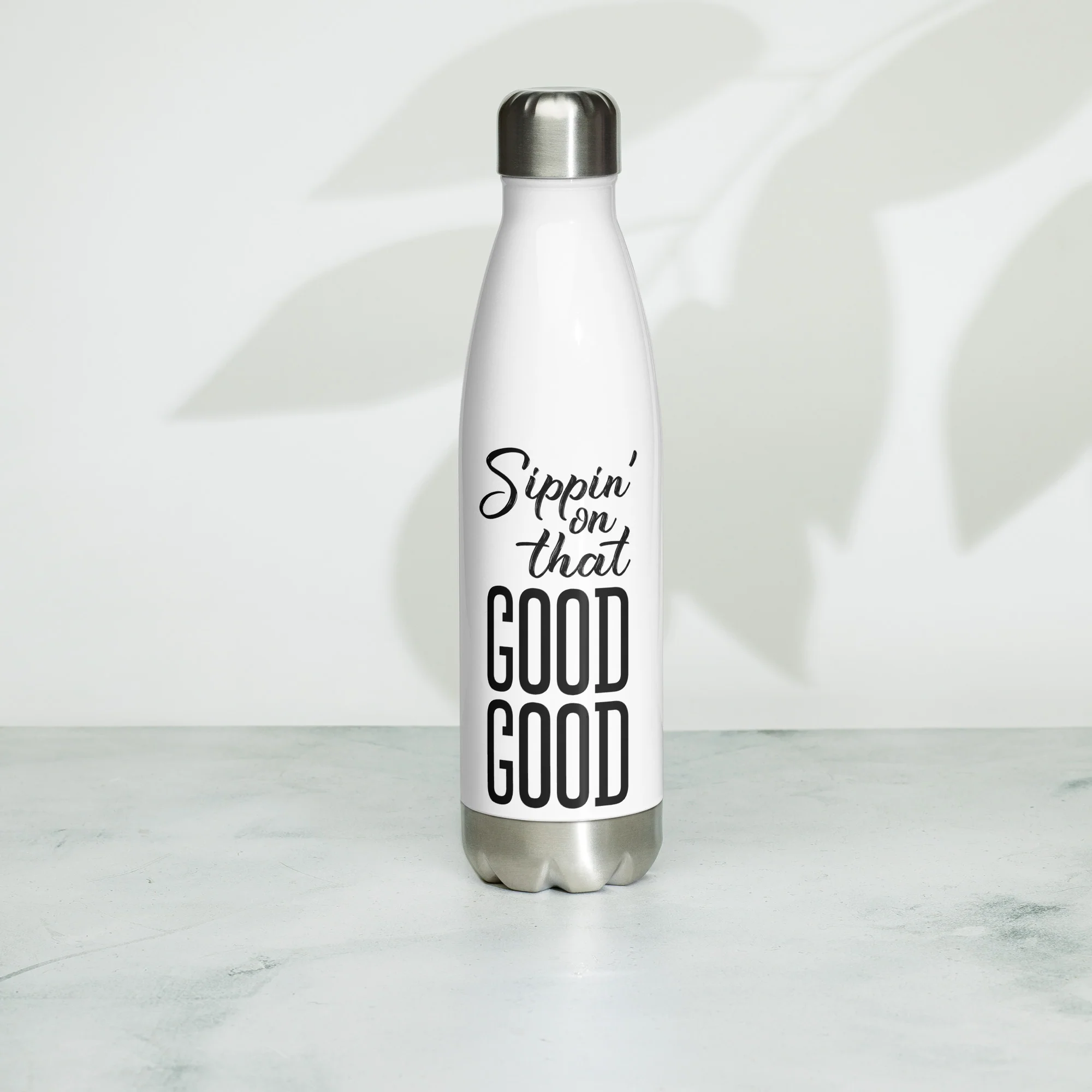 Sippin' Stainless Steel Water Bottle (White)